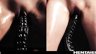 Lissome Kaisa and Eve's cum in mouth clip