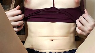 Small tits shemale gets banged in bed