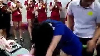 Hot, tall &amp; slim Chinese girl fucked in front of everyone