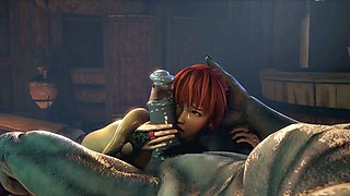 3D cartoon monster dick hard fucks cute asian girl in anal