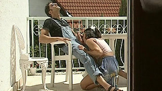 German Babe Got Outdoor Fucked While Her Friends Play in Bathroom