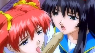 Hentai redhead used by two pervs