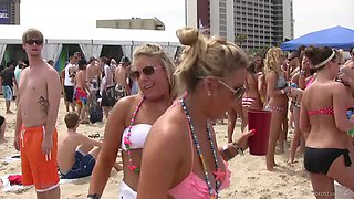 Beach party turns women wearing bikini into sultry objects