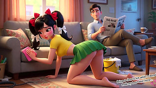 Hot Passionate Chores in the Colorful Barrio Cleaning Becomes Pure Steamy Desire and Pleasure (AI generated)