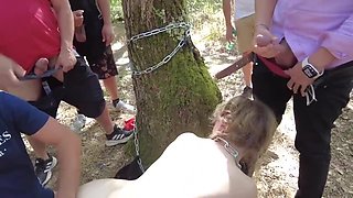 French Gangbang Forest Sex