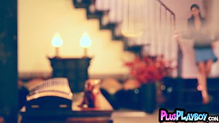 Japanese COUGAR passion posing sesh and steaming striptease for the Playboy