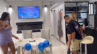 I Cuckold My Pregnant Wife with My Stepsister-in-law at Our Party and She Ends up Joining a Very Hot Threesome