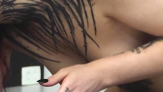 Goddess Diaba with Slave in Bondage, Handjob and Denied Orgasm
