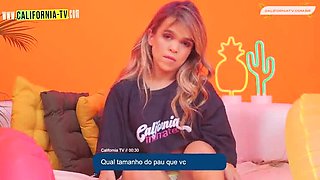 Hot Brazilian Dwarf Girl Plays with Her Dildo in Lingerie
