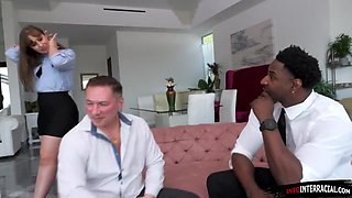 Small tit petite wife dped by husband and their black friend