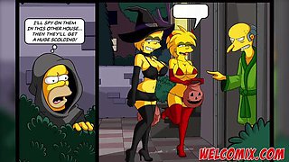 Halloween Night Hentai - Anal Domination & Group Sex with Big Tits Anime Girls in Costumes