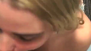 Blowjob Cumshot on the Public Stairs at the Hotel After Teen College Party