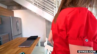 Curious teenage gets a lesbo mature