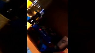 Busty blonde amateur fucked in public restroom
