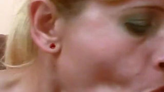 Ugly blonde mature gets big cock fucked by step son