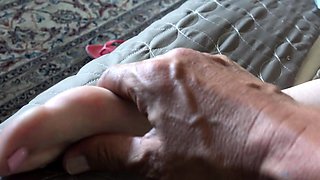 Blonde amateur MILF pov toys fingering shaved cunt