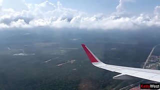 Caught Giving Public Blowjob on Airplane - Katty West
