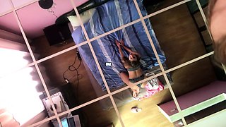 Beautiful Brunette Big Boobs Rides Fake Cock