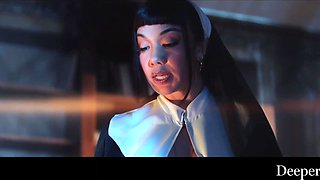 Sexy Slim Buxom Nun Kenna James Tastes the Sin Surrendering To Massive BBCs & BWC In a Wild Gangbang