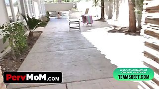 Crazy stepmom screws sonny before going off to college