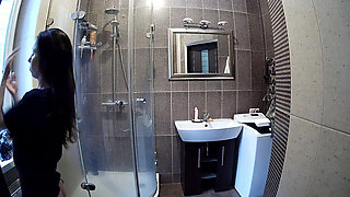 Stella About to Shower Fully Naked - Real Amateur Voyeur