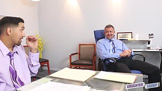 Office group fuck with naughty MILFs Katalina MIlls and Gigi Flamez