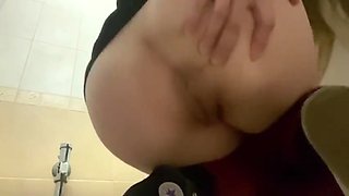 I Love Playing With My Holes In Public Toilet, University Masturbation