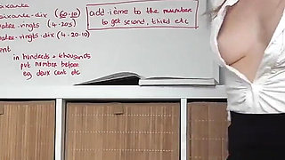 Teacher's Hiccupping Tit Tease