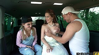 Hot Una Fairy, a naughty bride, got fucked in the car.