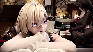 noche de juegos termina en three con dos tetonas anime 3 dimensional, pornography manga porn three dimensional de dos jovencitas en un three con una gran polla