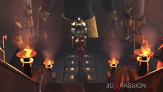 Sex in ancient Egypt! Anubis fucks a young egyptian slave in his temple
