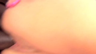 Black stud rammed and seeded blonde's tight ass