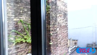 Small tit brunette sucks a big cock hardcore
