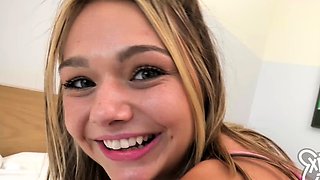 Czech amateur blowjob and fucking POV in public