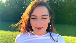 Lucky lady with a hot body gets pounded by the pond