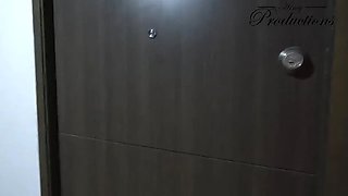 Colombian teen caught showering lets her neighbor fuck her pink pussy
