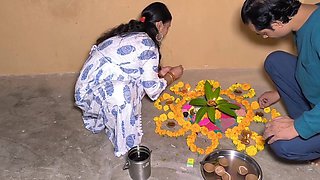 Indian Puja Bhabhi Having Sex On Diwali After Celebration Hardcore Having Blowjob60fps - Striptease