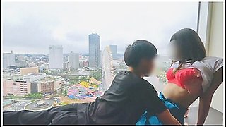 個人撮影記念日の日に景色の綺麗なホtルて熱く激しい中出しsexをする素人カッフルjapanese Amateur Hentai 日本人ハイハン色白美少女