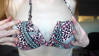 Squeezing My Small Tits and Boobs Bouncing