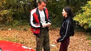 Pulled amateur doggystyle in public toilet