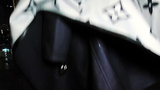 Hot brunette with big boobs gives hot blowjob