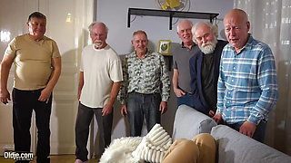 The best old and young gangbang porn with Baby Kxtten fucking taking facials and swallowing cumshot from grandpas
