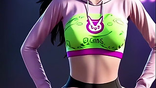 D.Va's Fiery Fire Dance (2NE1 - Fire)  Overwatch 3D Dance Uncensored Hentai Cosplay