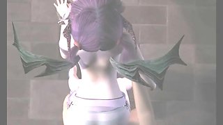 3d anime cutie poked from behind by maskerman