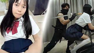 Hot Asian Teen Mya Mya Gets Rough Ninja Massage - Homemade JAV Uncensored