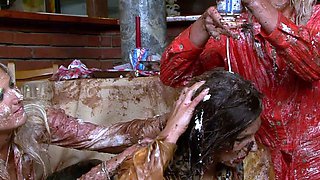 Glam euro fetish lesbians toying