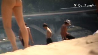 Nude beach video starring  blonde naked milf