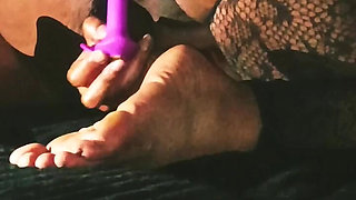 Double Toy Play Ass Pussy & Feet (dildo & Vibrator POV)