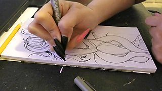 Drawing while dressed in my underwear