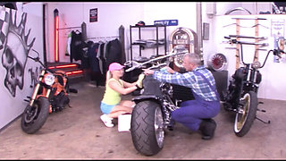 German Blonde Gina Gets Fucked Hard by Two Horny Dudes - Blowjob & Threesome Action